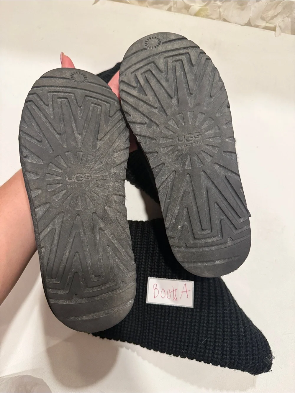 UGG Black Knit Fold-Over Button Booties